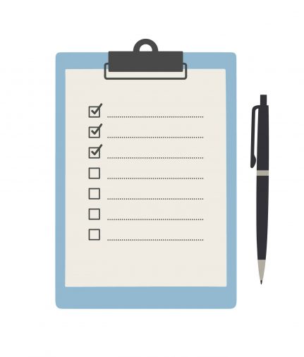 checklist and a pen